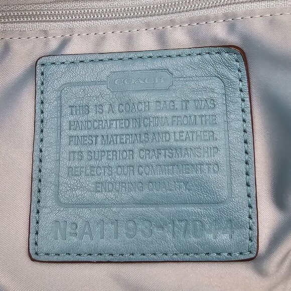 Coach Audrey Signature Op Art Swirl Tote Bag Aqua Cream A1193-17044 - Picture 2 of 15